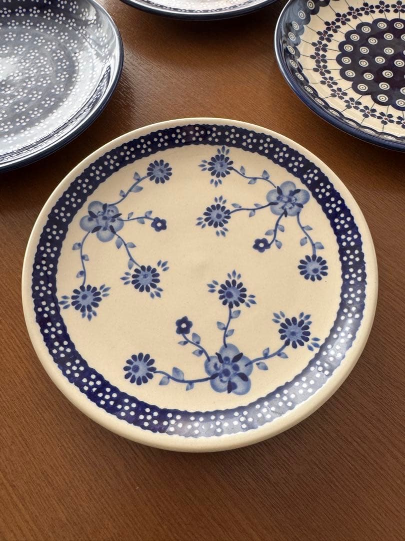 ポーリッシュポタリー19cm皿　4枚セット