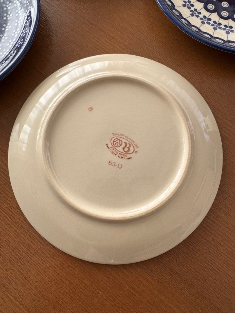 ポーリッシュポタリー19cm皿　4枚セット