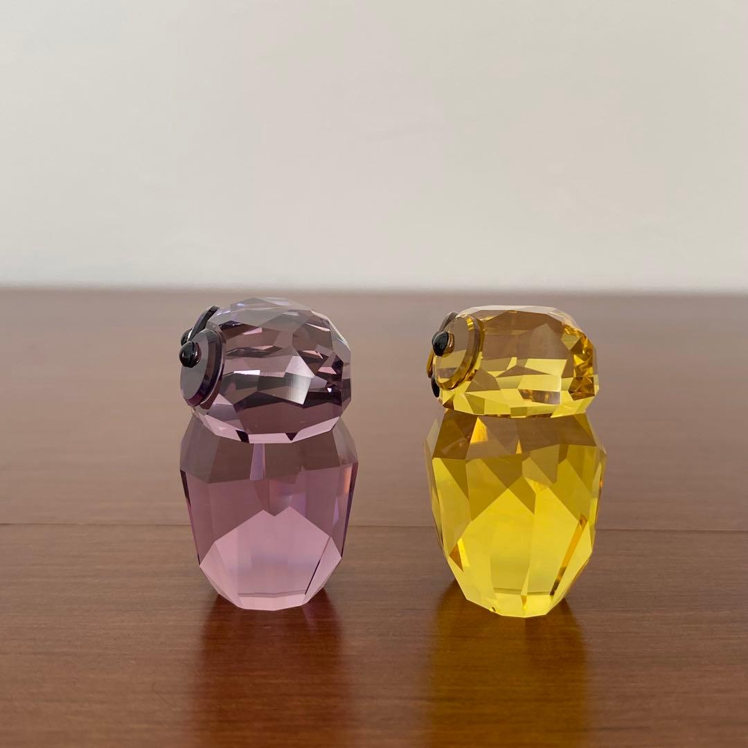 SWAROVSKI スワロフスキー クリスタル フクロウ ペア 置物