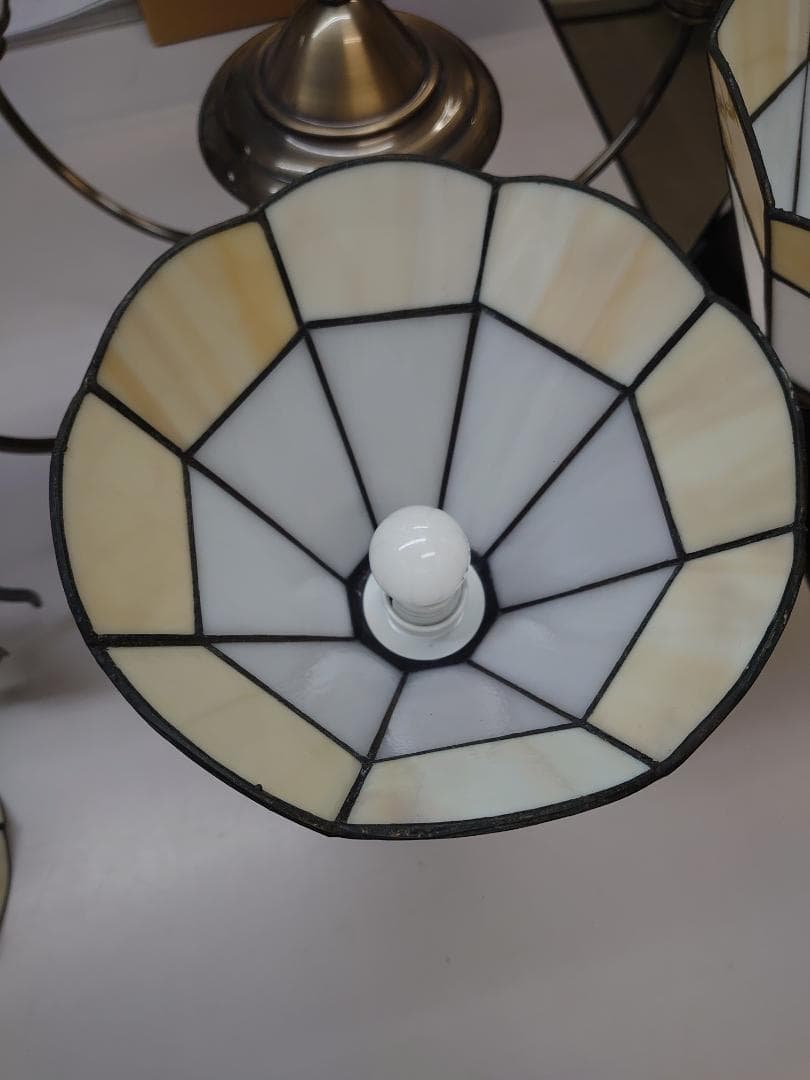 中古　アンティーク　レトロ　シャンデリア　オパールセントガラス　松下電工