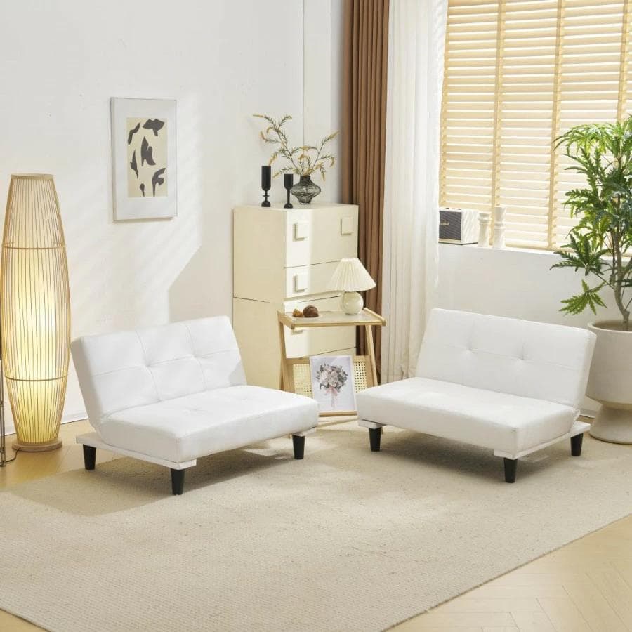 ソファベッド ソファ ベッド ロータイプ 2人 リクライニングソファ ホワイト