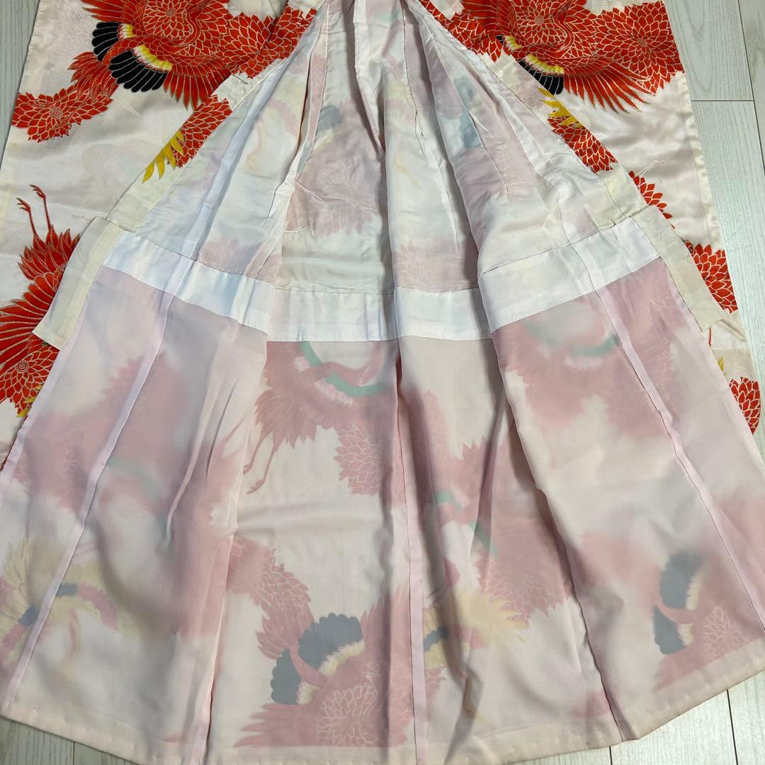 子供　着物　セミアンティーク　七五三 鶴