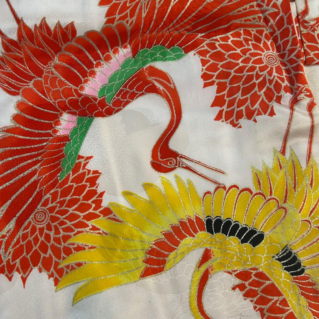 子供　着物　セミアンティーク　七五三 鶴