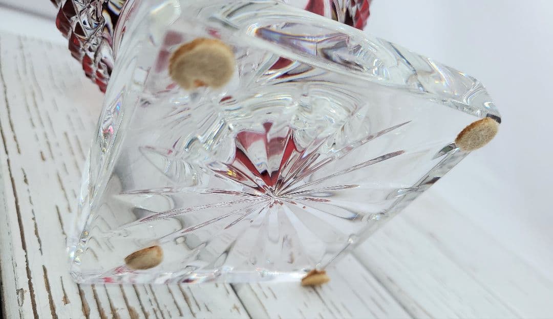 SAINT LOUIS サンルイ ヴェルサイユ 高20.5cm 赤被せ 花瓶 - メルカリ