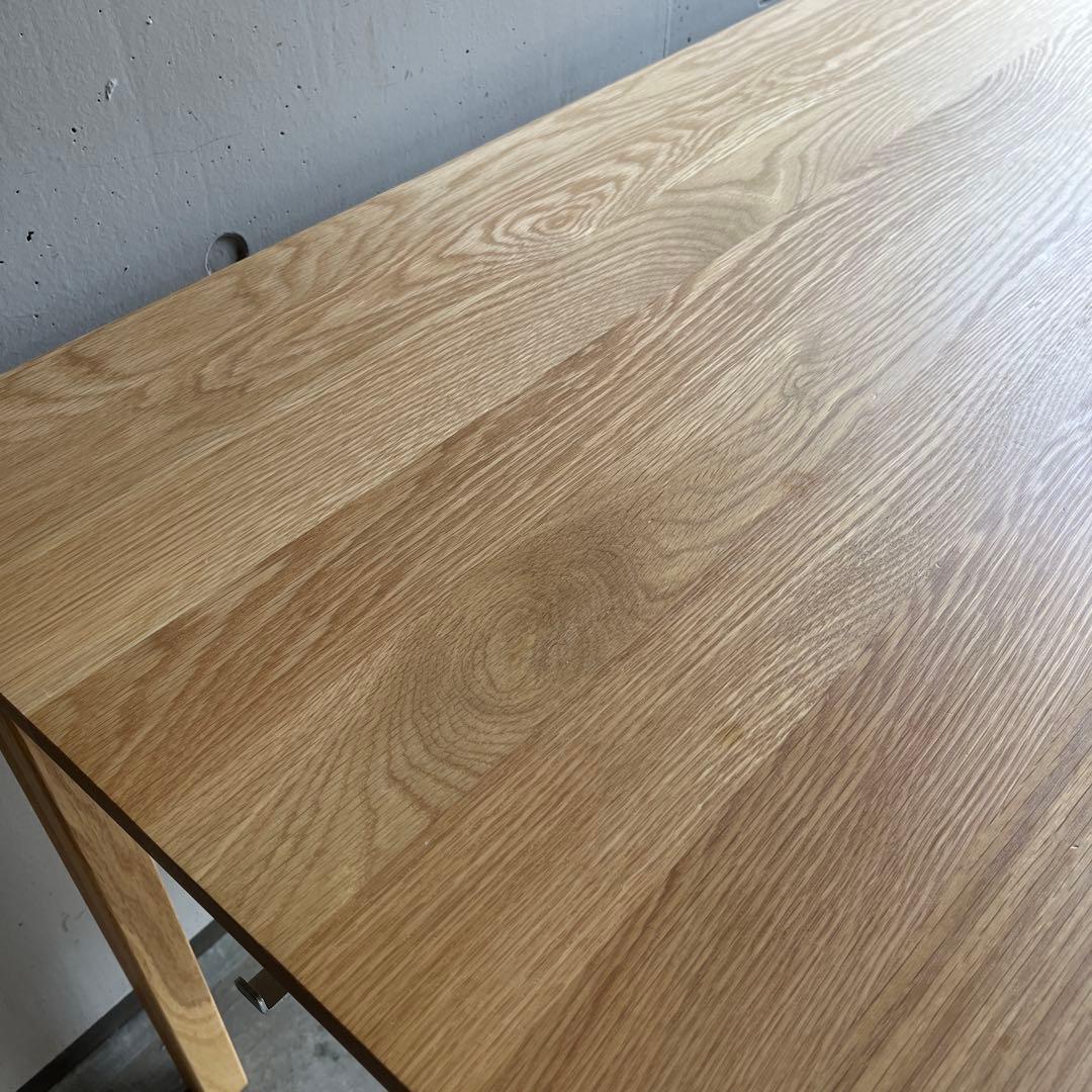 美品★無印 無垢材デスク（引出付）・オーク材