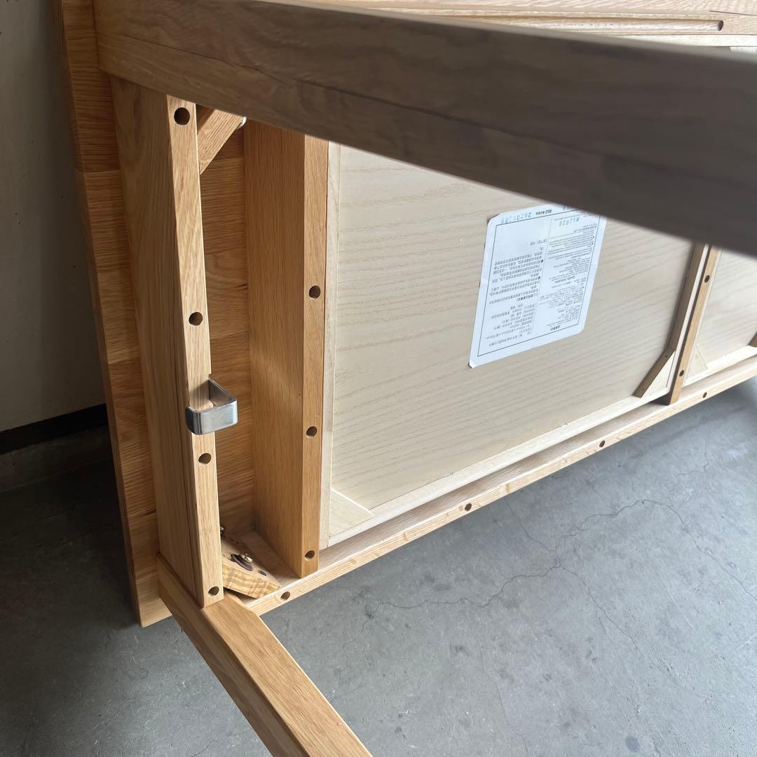 美品★無印 無垢材デスク（引出付）・オーク材