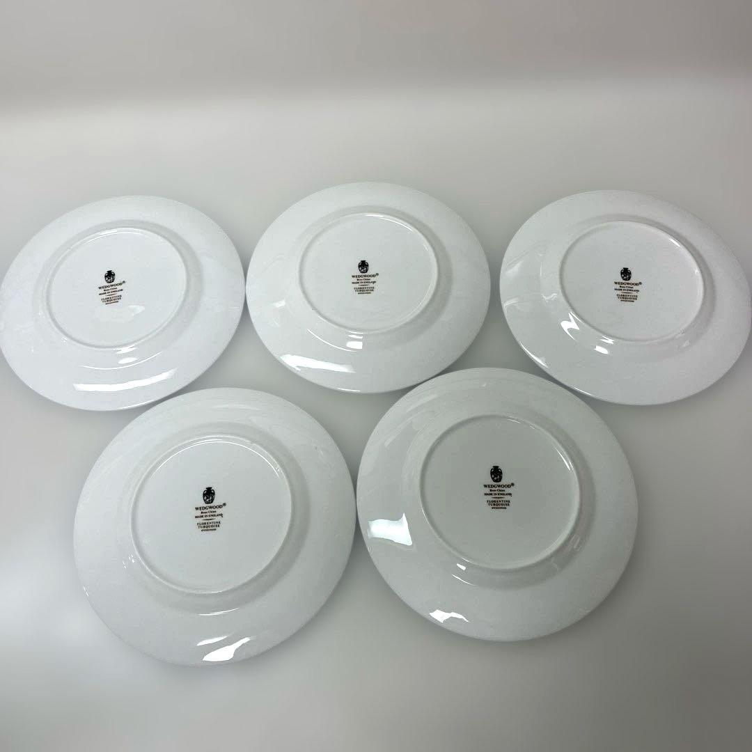 ウェッジウッド　フロレンティーン　ターコイズ　17.6cmデザートプレート　黒壺