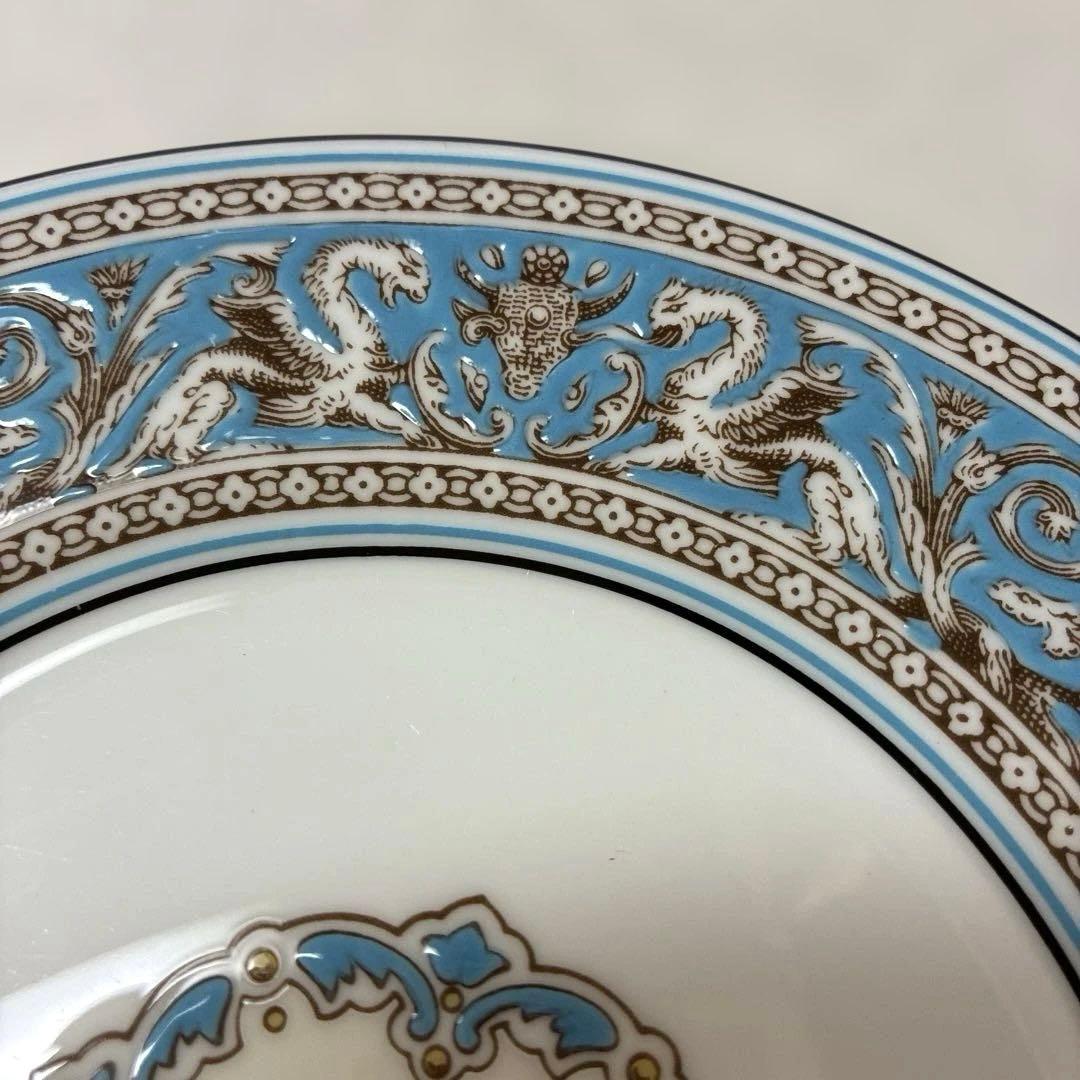 ウェッジウッド　フロレンティーン　ターコイズ　17.6cmデザートプレート　黒壺