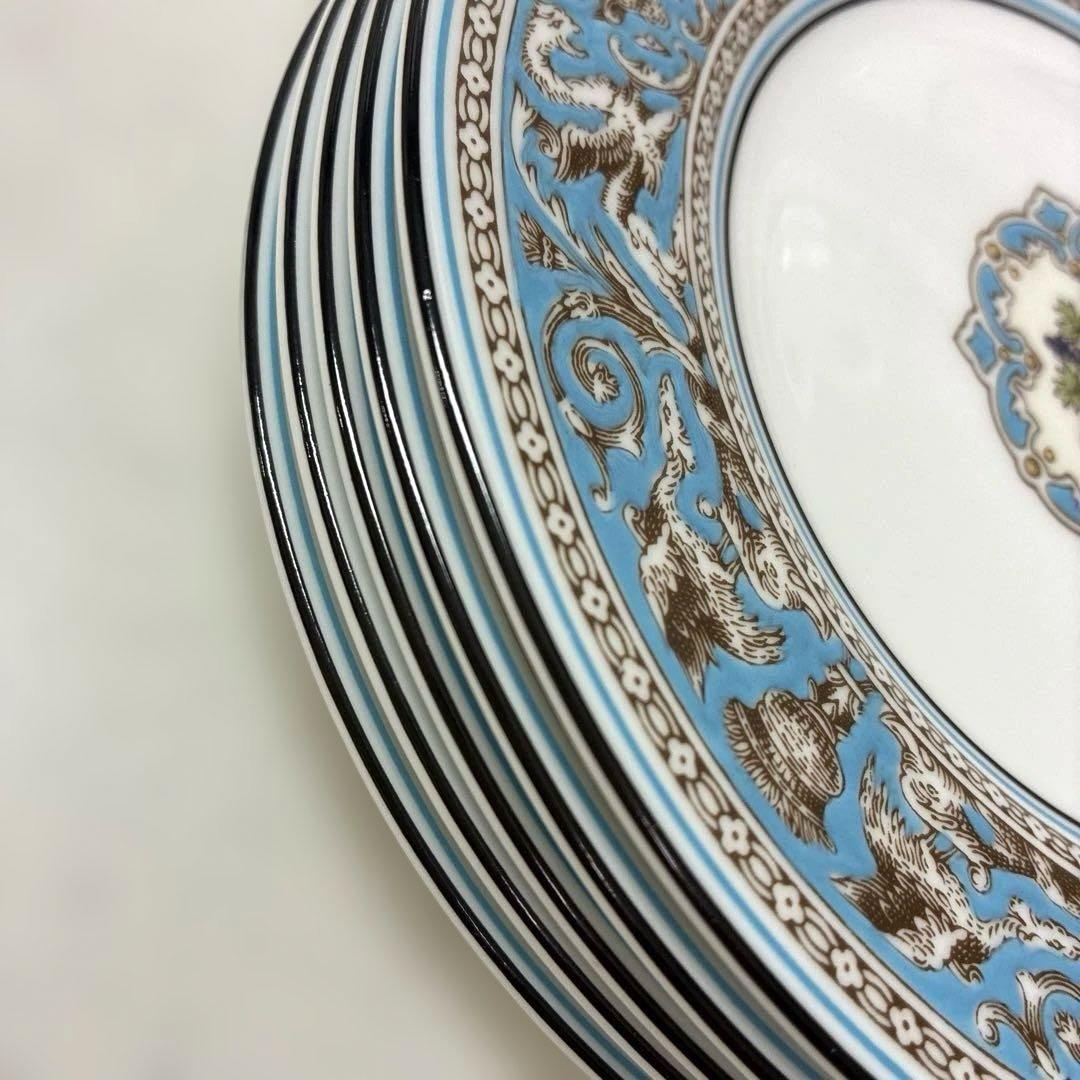 ウェッジウッド　フロレンティーン　ターコイズ　17.6cmデザートプレート　黒壺