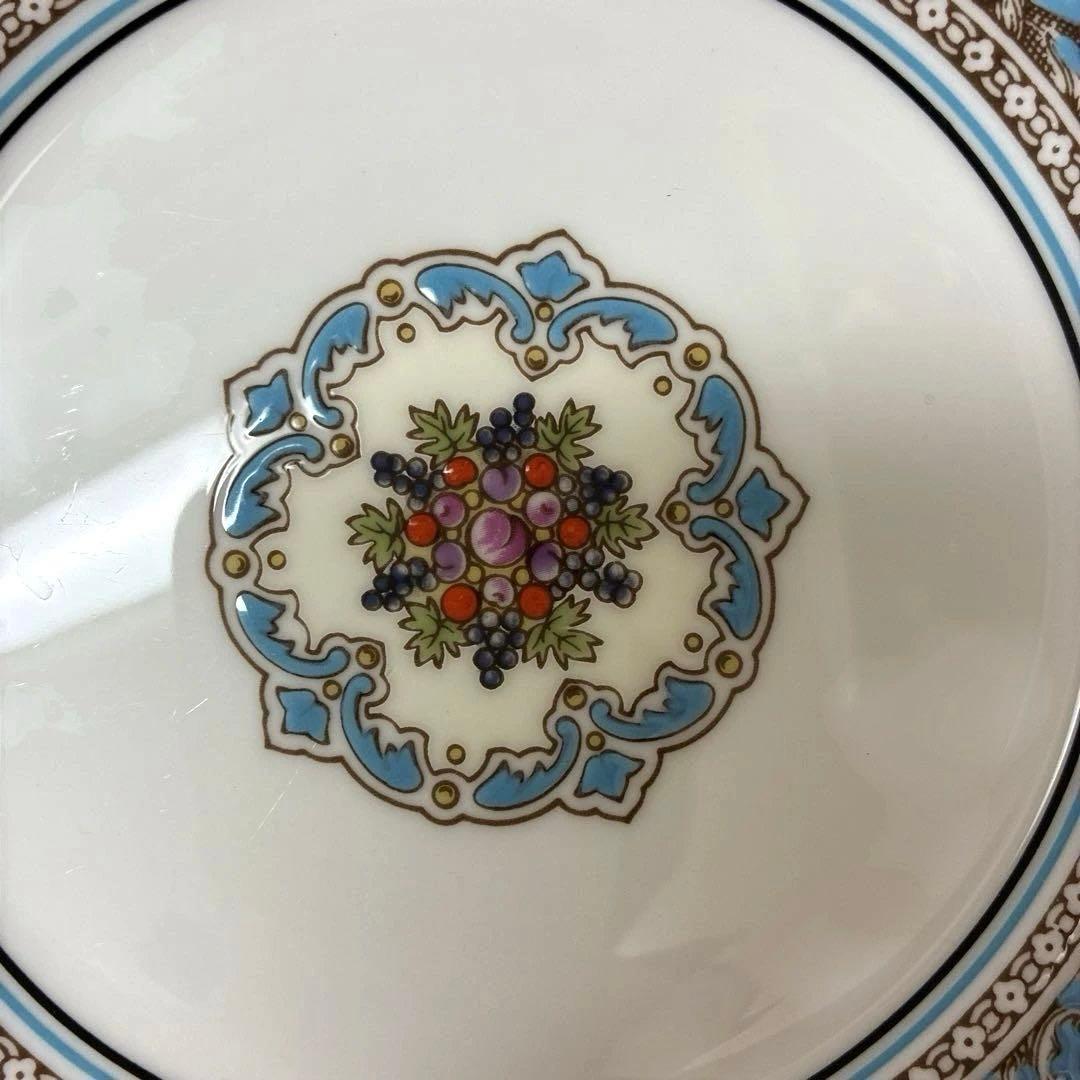 ウェッジウッド　フロレンティーン　ターコイズ　17.6cmデザートプレート　黒壺