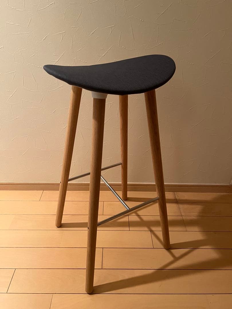 ダークグレー ファブリック スツール