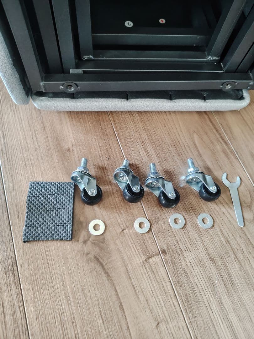 スツール　オットマン　5脚セット　5in1　グレー色　キャスター付