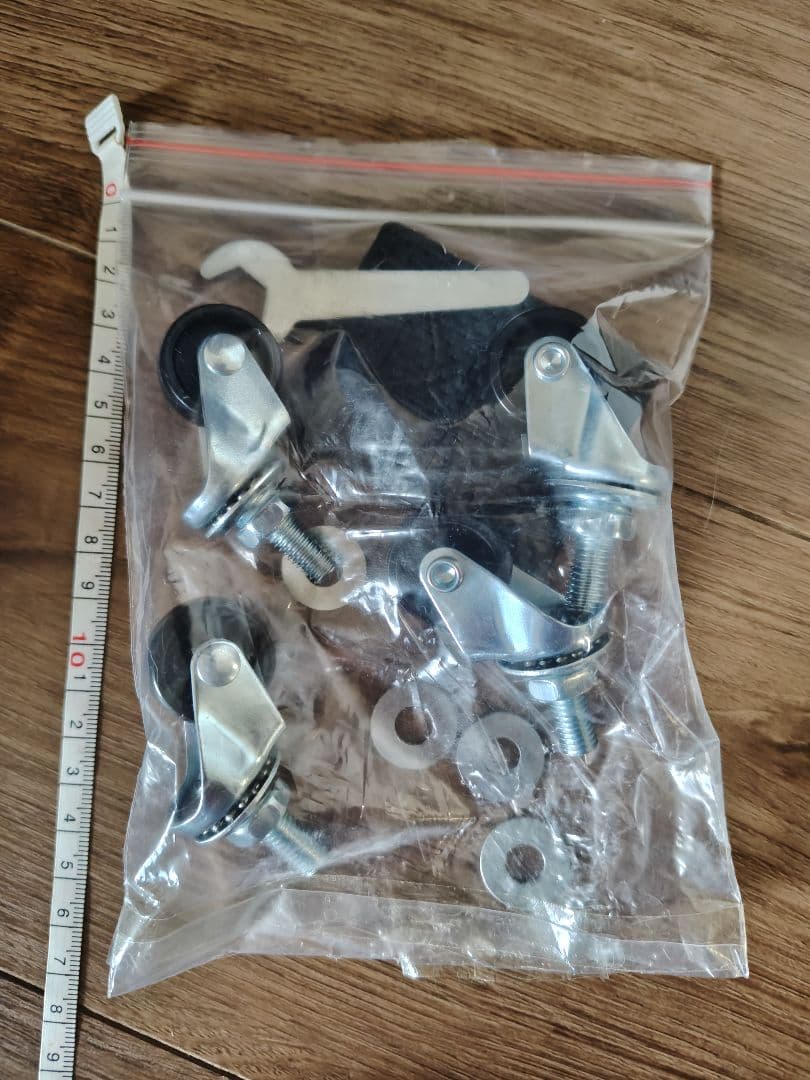 スツール　オットマン　5脚セット　5in1　グレー色　キャスター付