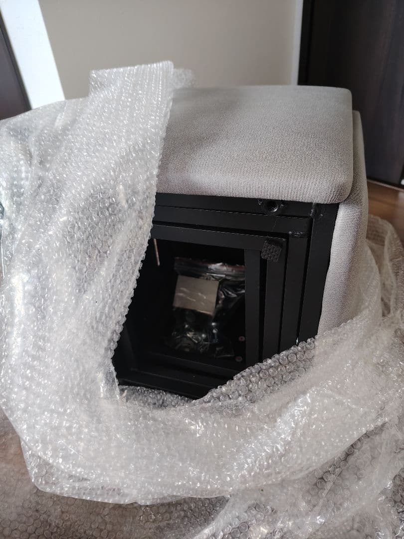 スツール　オットマン　5脚セット　5in1　グレー色　キャスター付