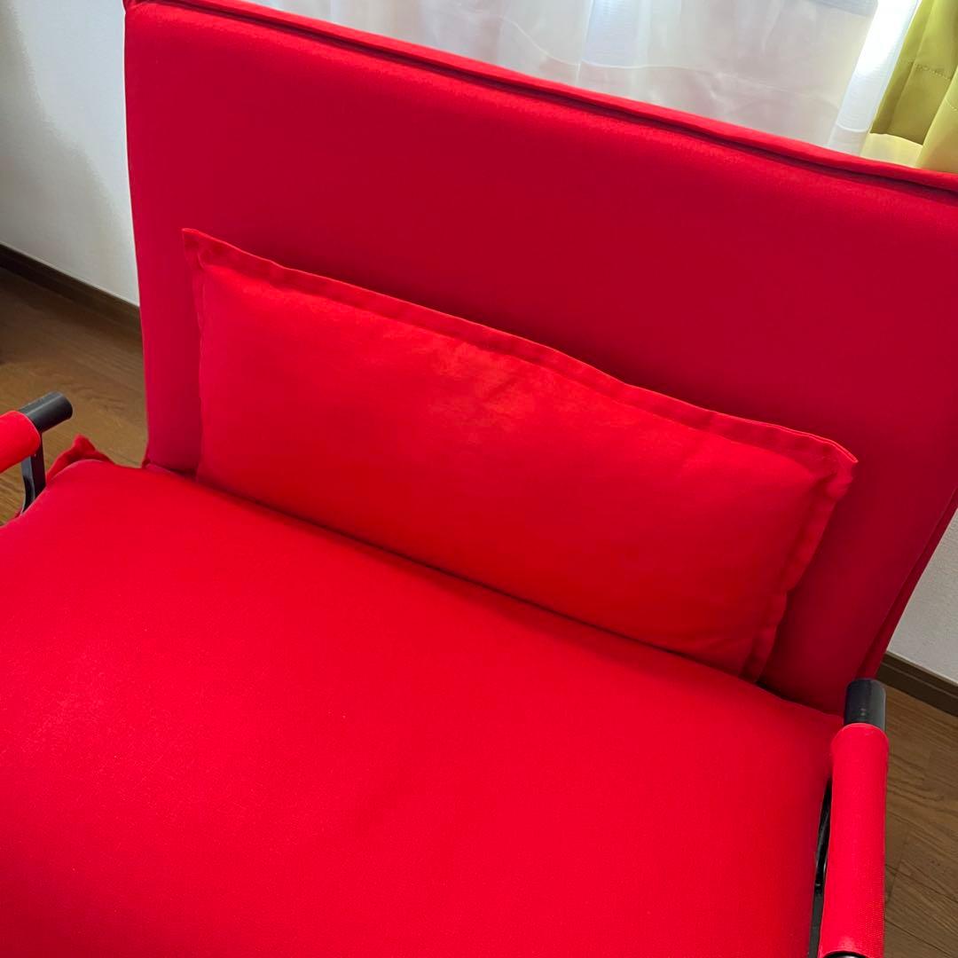 藤井家具 ビータアクティブ ソファベッド レッド 赤 キャスター付