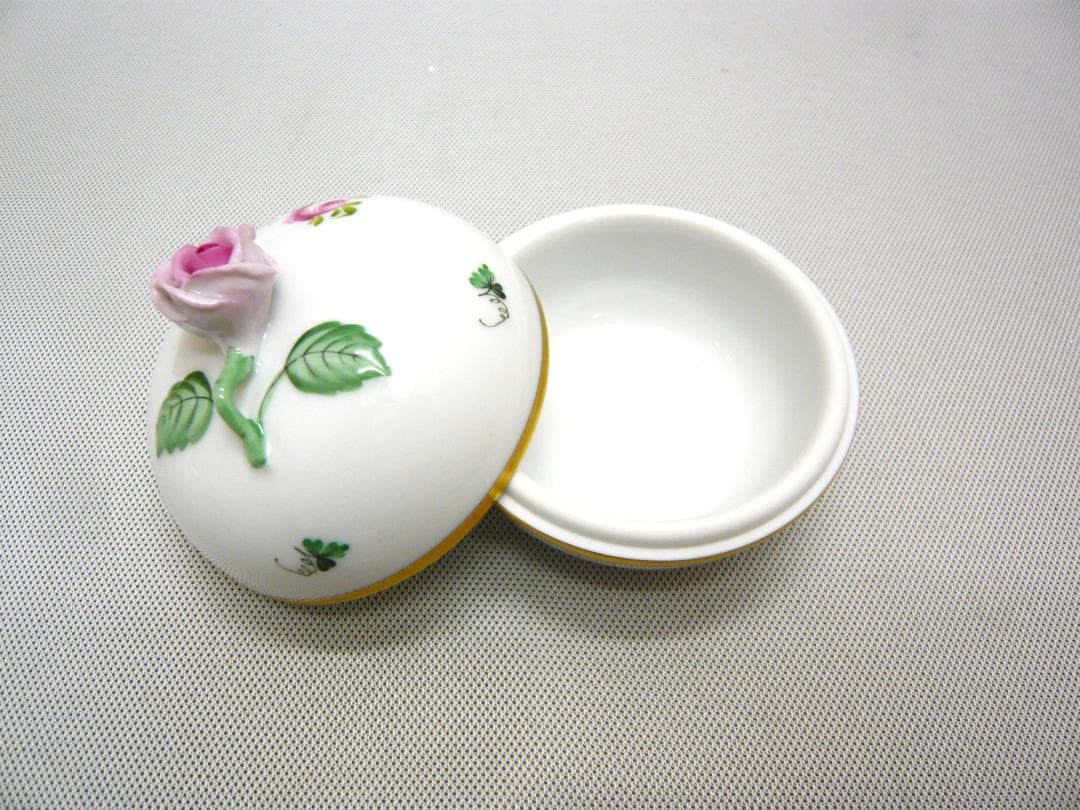 Helend ヘレンド ボンボニエール 薔薇 ピンク／ゴールド