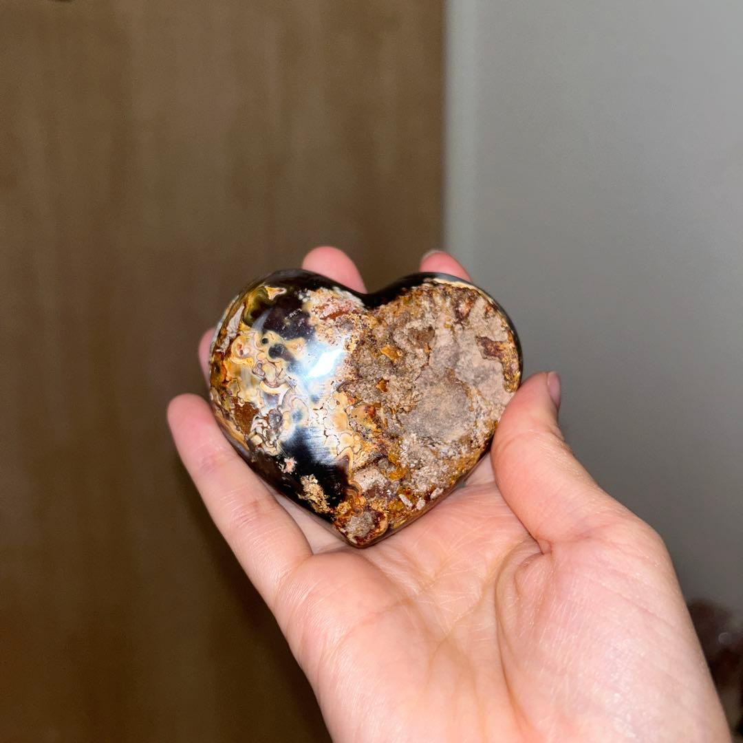 サードニクス 原石 シュガー ハート 天然石 レア