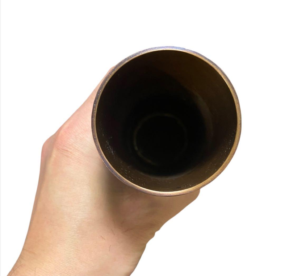 【青銅花瓶】美品 ハンマード仕上げの青銅花瓶