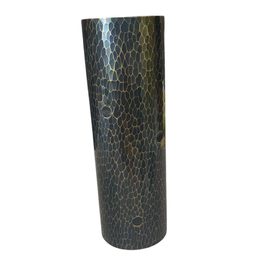 【青銅花瓶】美品 ハンマード仕上げの青銅花瓶