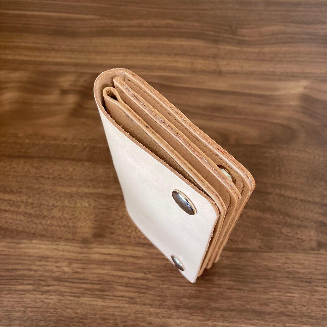 ☆ハンドメイド 272☆本革 牛革 ヌメ革 総手縫い ミドルトラッカーウォレット