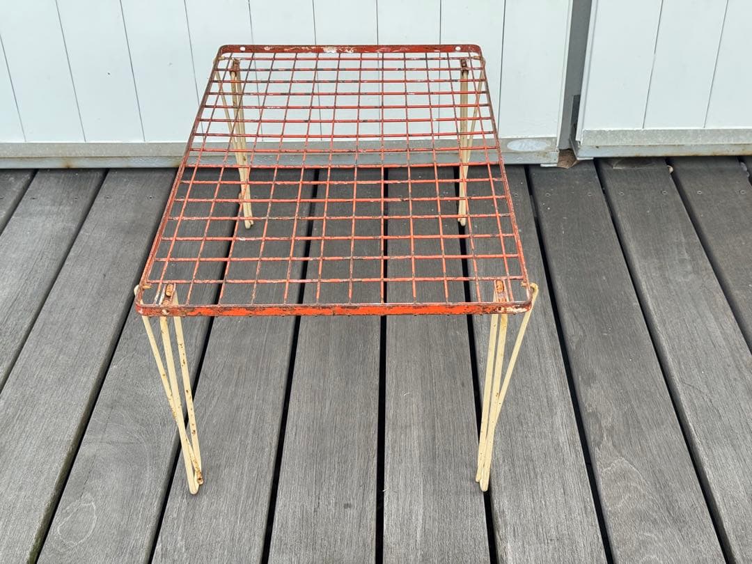 70's ヴィンテージ イギリス Hago社製 キャンプ スチールラック 2段
