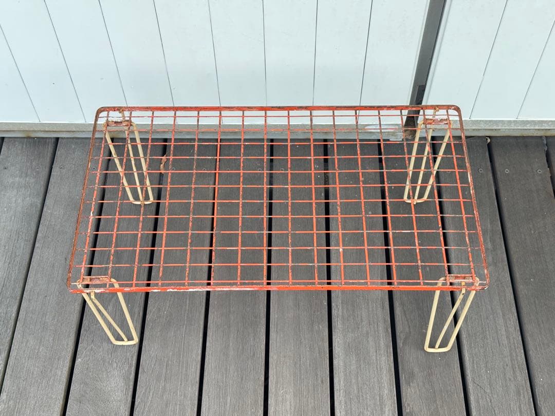 70's ヴィンテージ イギリス Hago社製 キャンプ スチールラック 2段