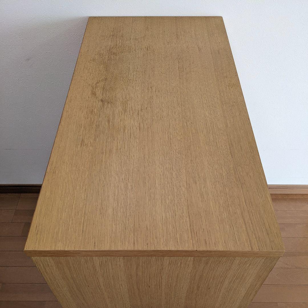 無印良品 ガラス扉キャビネット 引き戸オーク廃盤 脚付 食器棚 収納