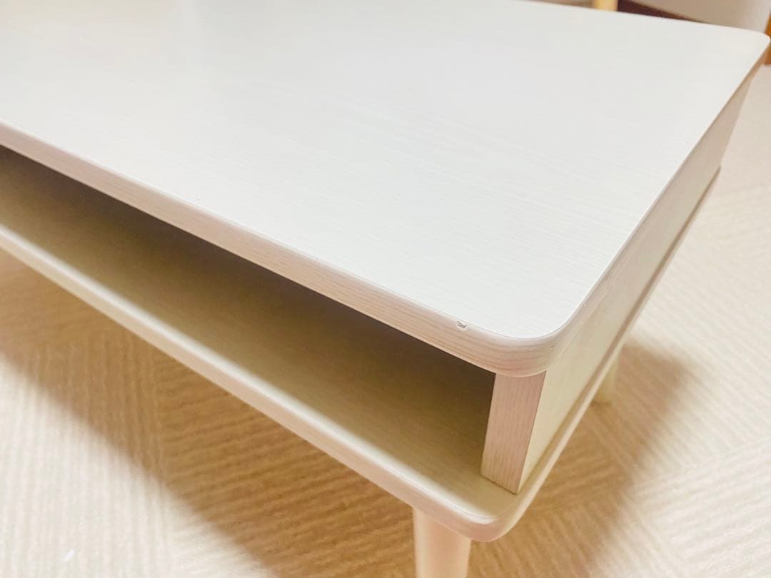 センターテーブル 引き出し付き　ホワイト