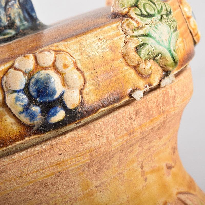 中国 唐三彩 蓋壷 飾壷 C R8561H