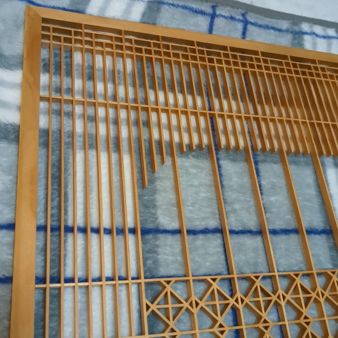 昭和レトロ 組子欄間 1枚 書院障子 建具 衝立 引戸 ガラス戸