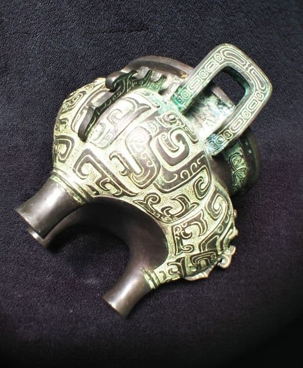 №骨董館　青銅　鉢　香炉　皇帝　古美術　ブロンズ