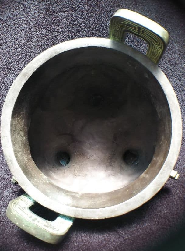 №骨董館　青銅　鉢　香炉　皇帝　古美術　ブロンズ