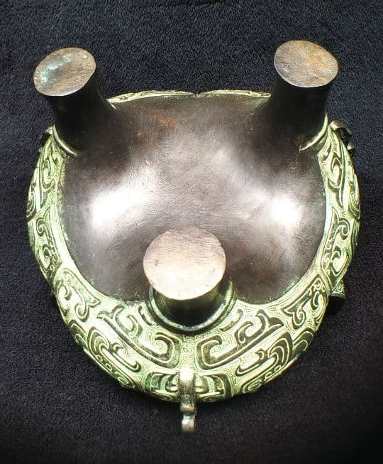 №骨董館　青銅　鉢　香炉　皇帝　古美術　ブロンズ