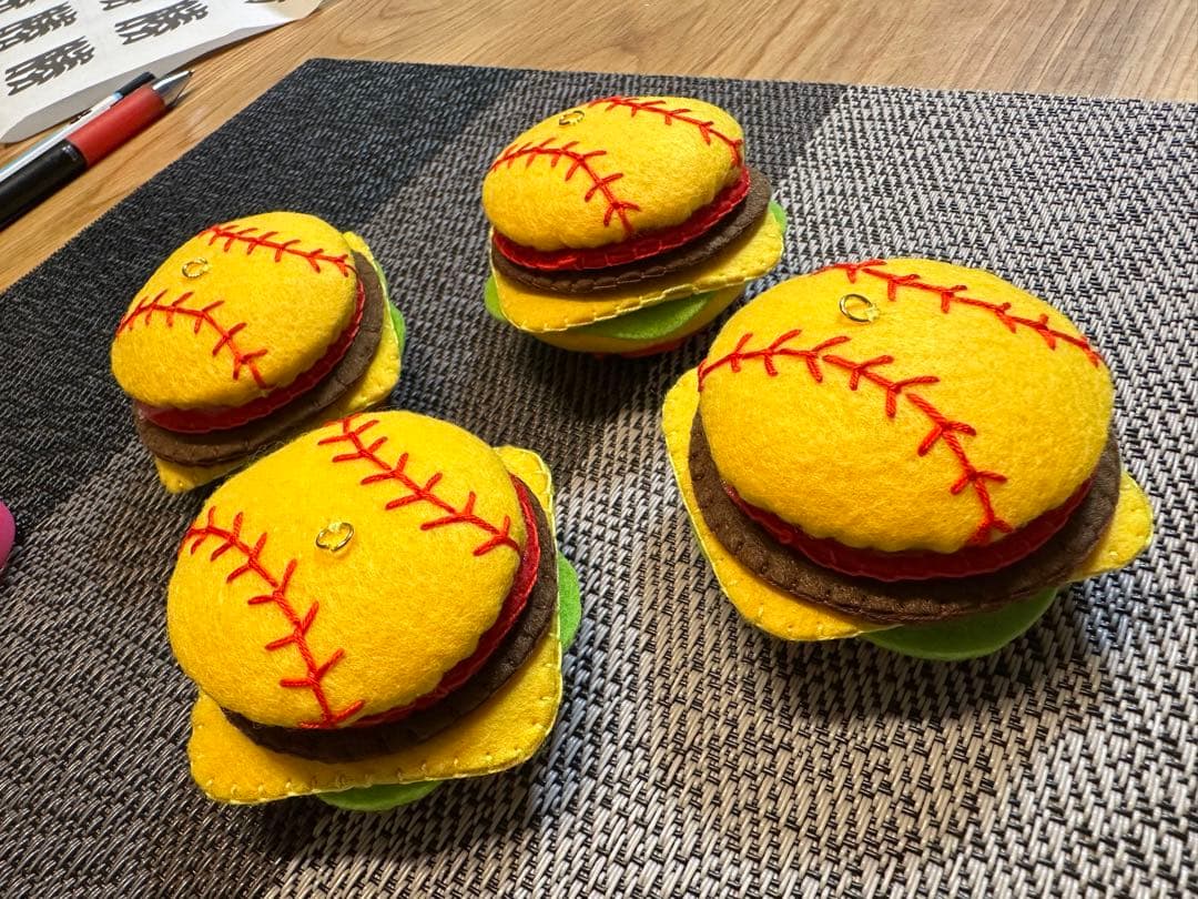 ☺︎プロフィール必読☺︎様専用】19個野球部活フェルトハンバーガー