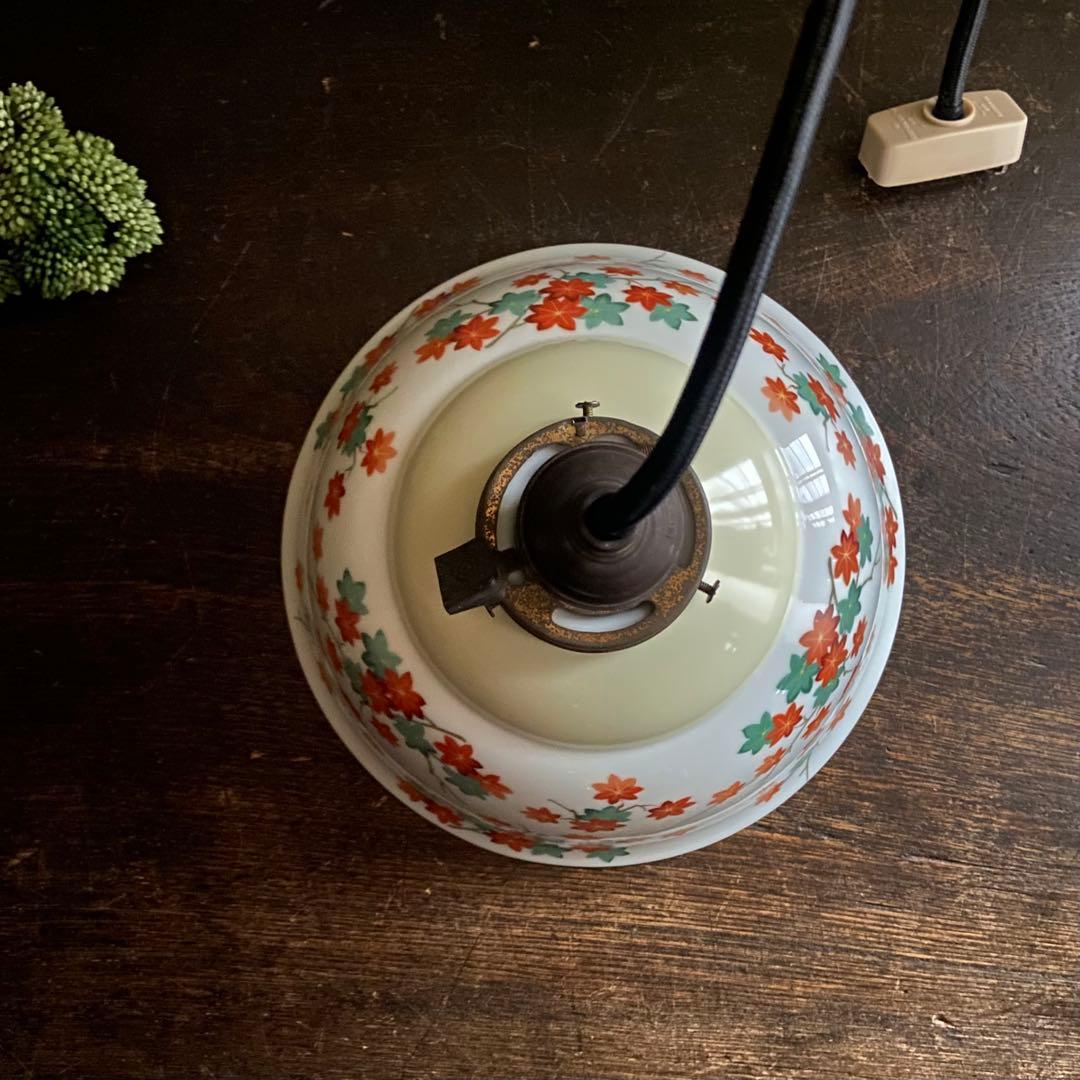 オールドノリタケ 則武 日陶 紅葉柄シェード 電笠 大正ロマン - メルカリ