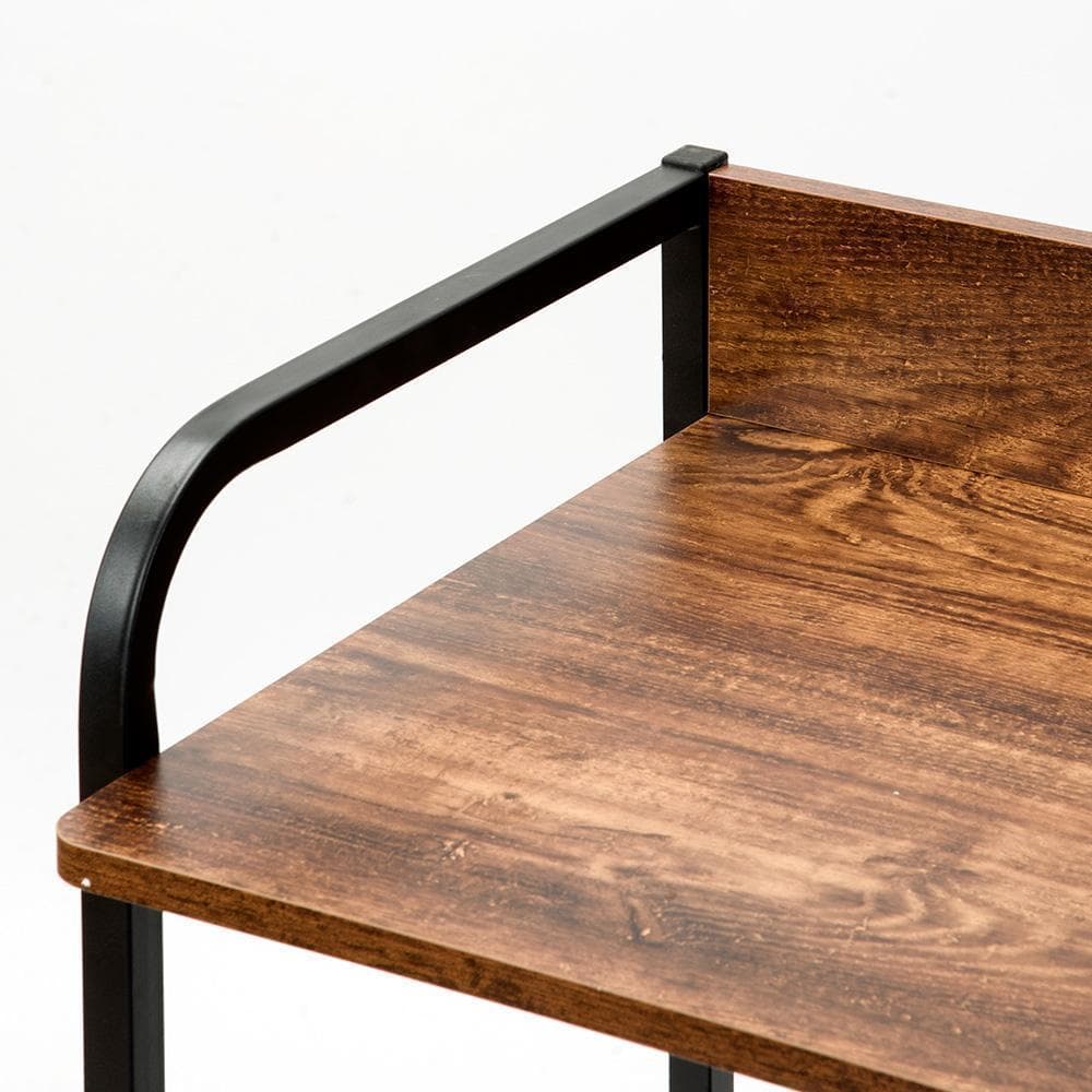 パソコンデスク引き出し付き3段シェルフ付木製 ミシン台書斎机学習机