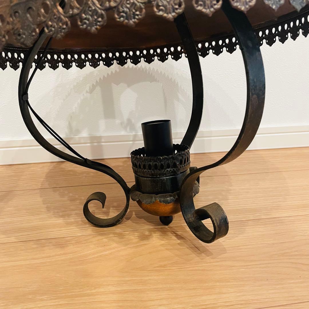 アンティーク 吊り下げランプ アイアン照明 レトロガラスペンダントランプ灯 電傘