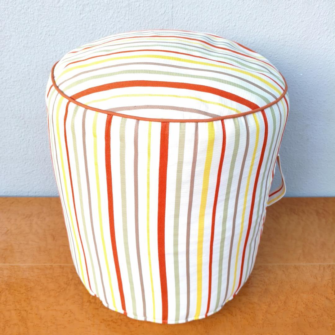 特注品 川島織物 セルコン vita ボーダー 俵型 ビーズクッション