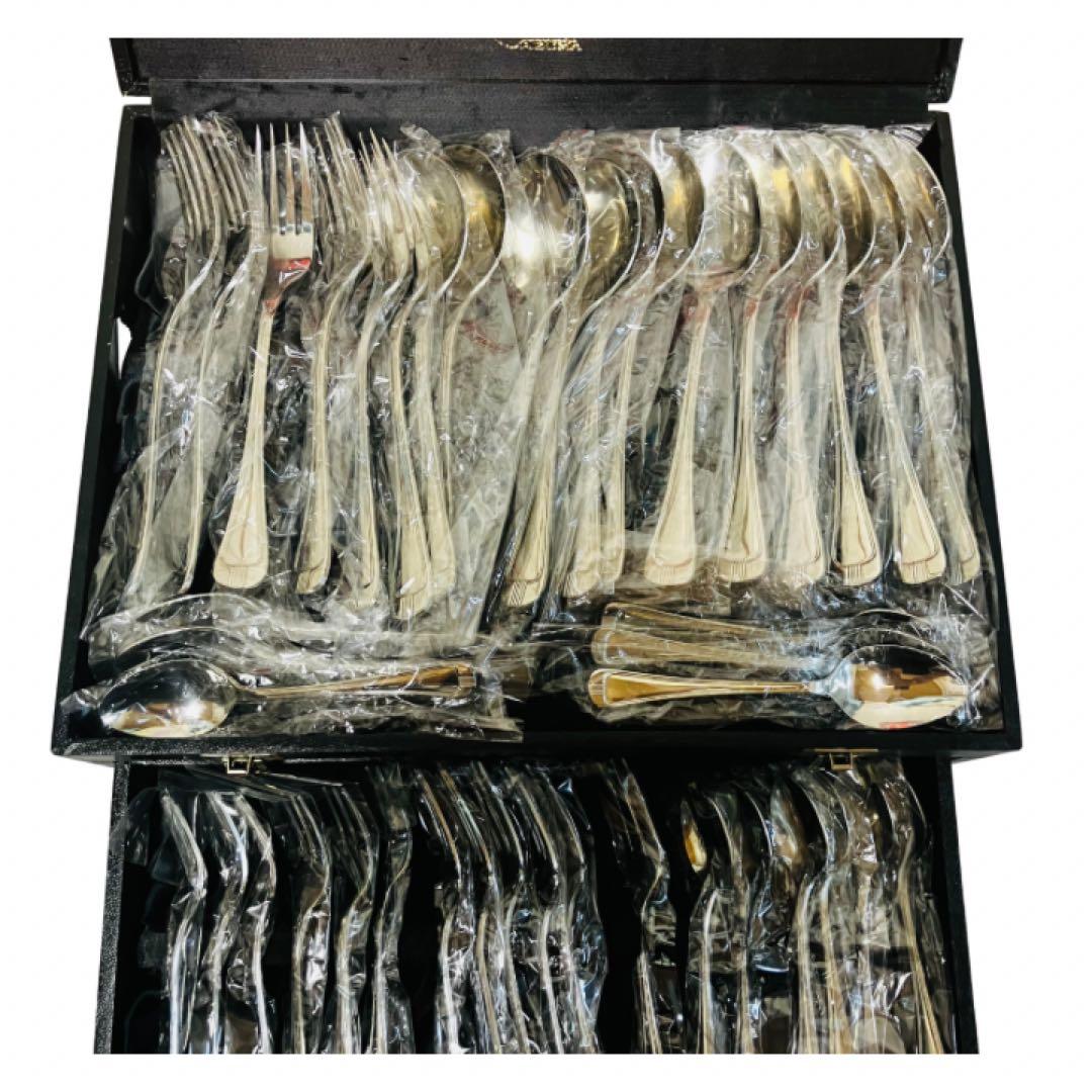 【未使用品】AZUMA 18-8 ステンレスカトラリーセット 50本