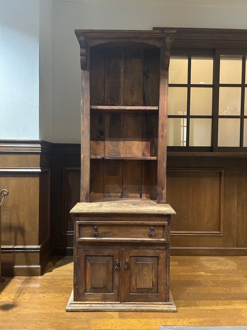 ヨーロッパ　アンティーク剥離家具　無垢 飾り棚 ディスプレイ キャビネット食器棚
