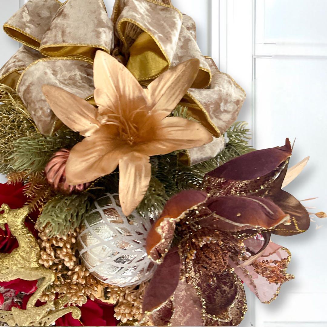 ラグジュアリークリスマススワッグ／冬の華やぐ大人のクリスマスリース