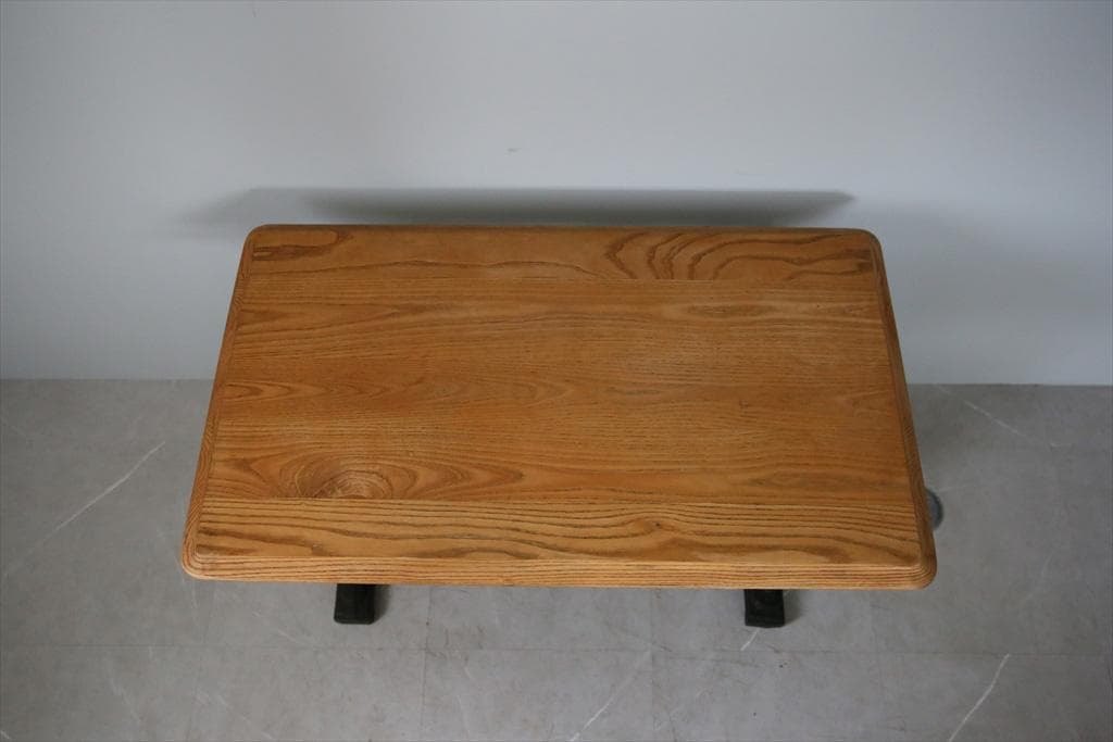 フランスアンティーク鉄脚カフェテーブル/ビストロ机/ダイニング飾り棚(85-44