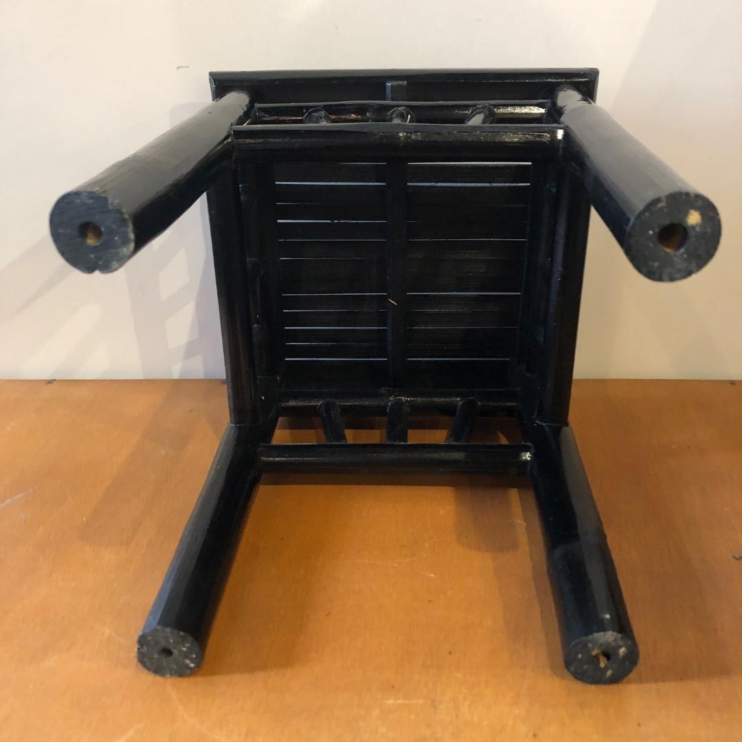 昭和レトロ 黒塗り バンブー 竹製 飾り台 花台 アンティーク 盆栽 観葉