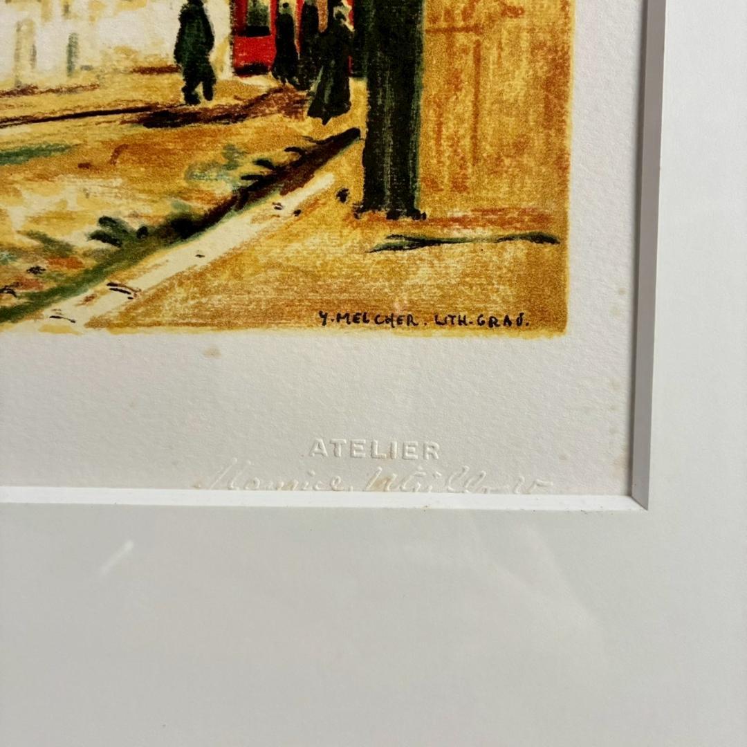 モーリス・ユトリロ「サン・セヴランの教会」リトグラフ 直筆サイン入