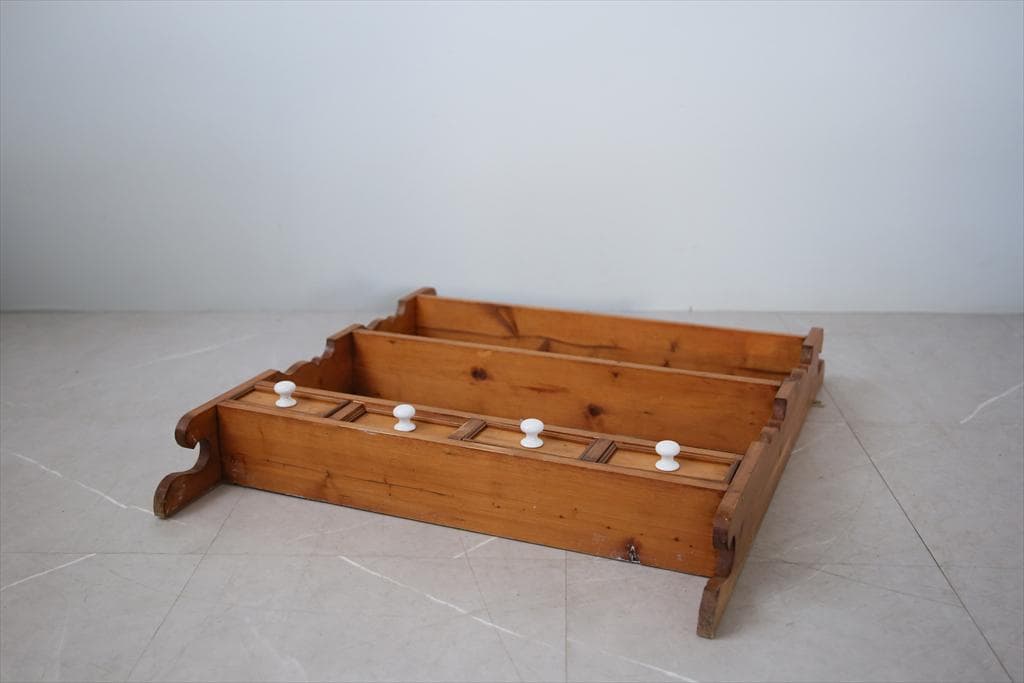 イギリスアンティーク木製ウォールシェルフ/壁掛けラック/飾り棚(91-214)