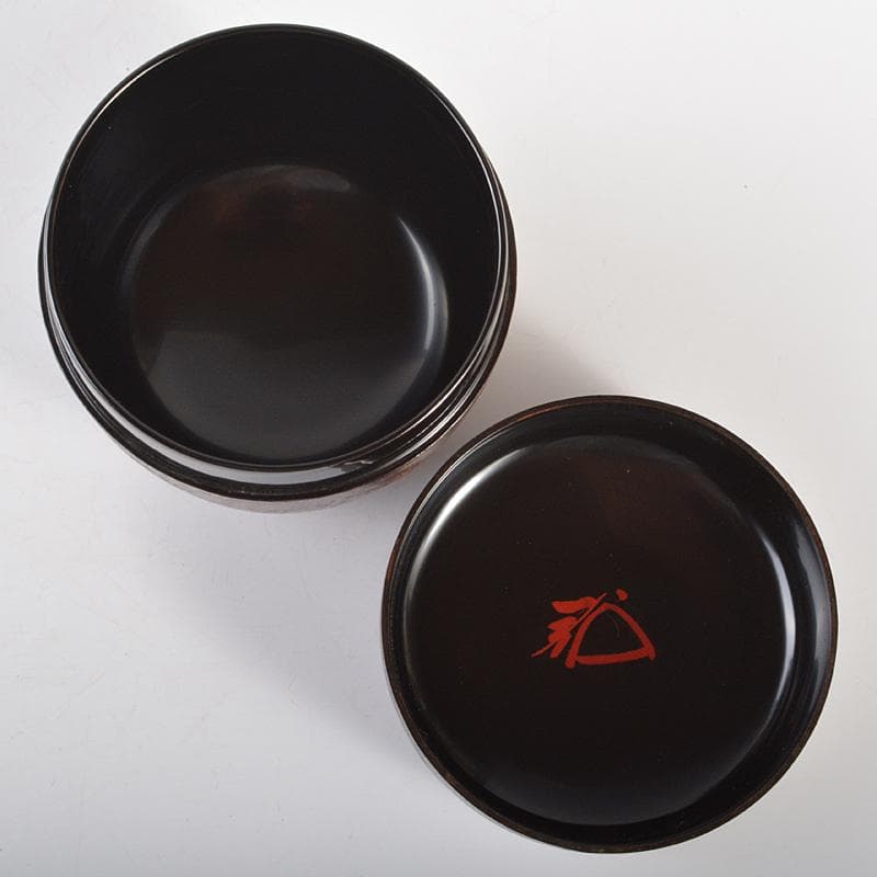 山中塗 道場宗廣作 雲龍和紙張 菊之絵 自画 大棗 松長剛山極め箱