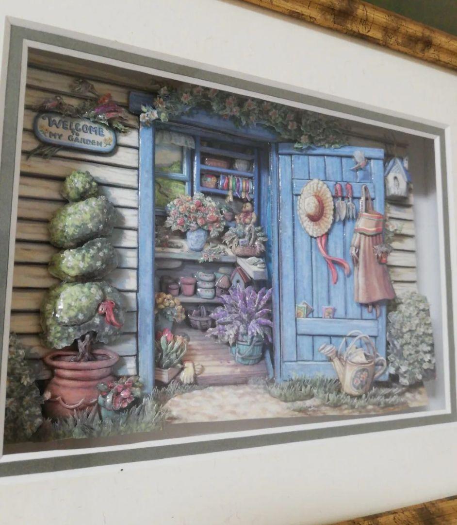 ウェルカムマイガーデン　 シャドーボックス　ハンドメイド