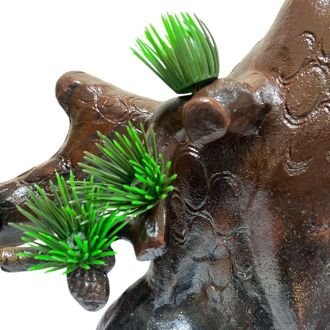 高級床置 夫婦鷹 箱付き アンティーク 床の間 鉄製 金属工芸 高さ50cm超え