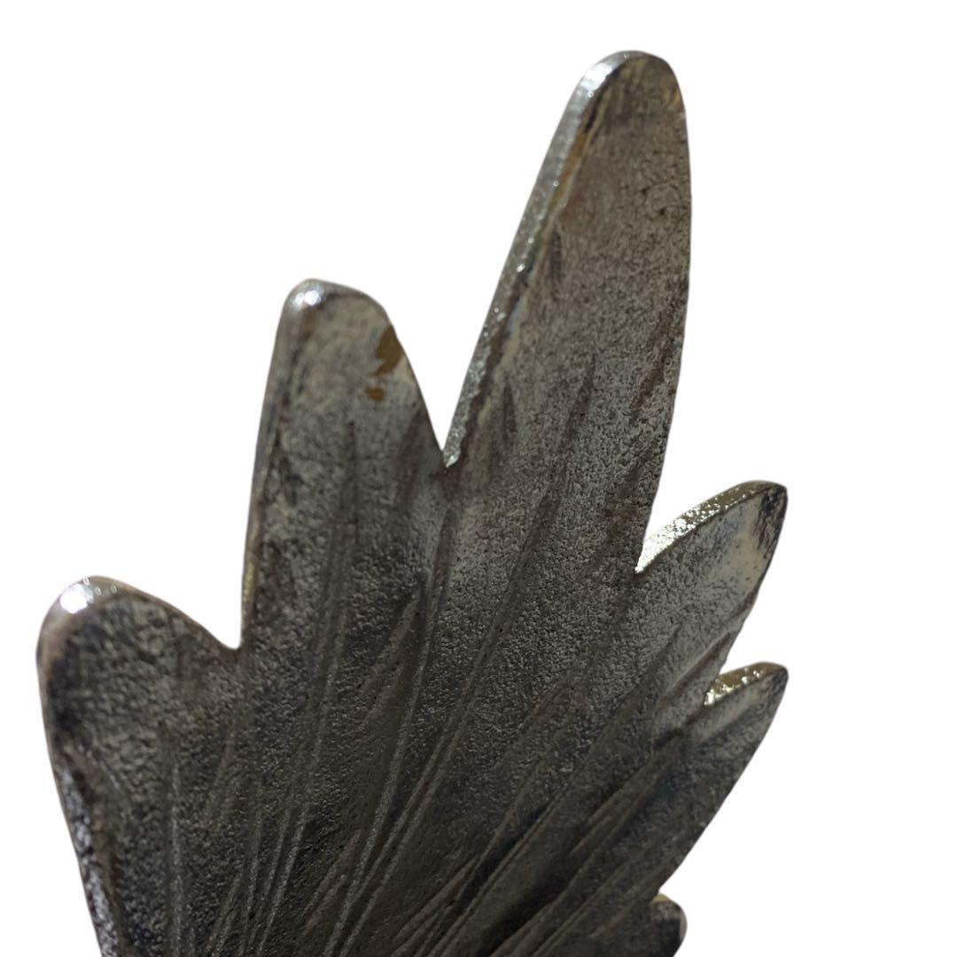 高級床置 夫婦鷹 箱付き アンティーク 床の間 鉄製 金属工芸 高さ50cm超え