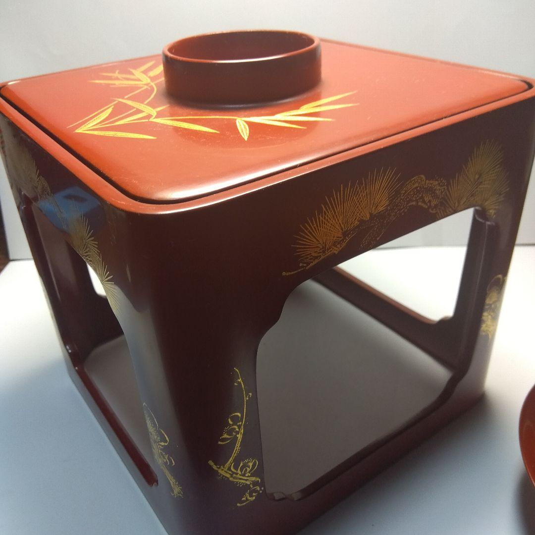 輪島塗 漆器三ッ組盃 沈金 虎の図 在銘 松竹梅 天然木 当日物 美品